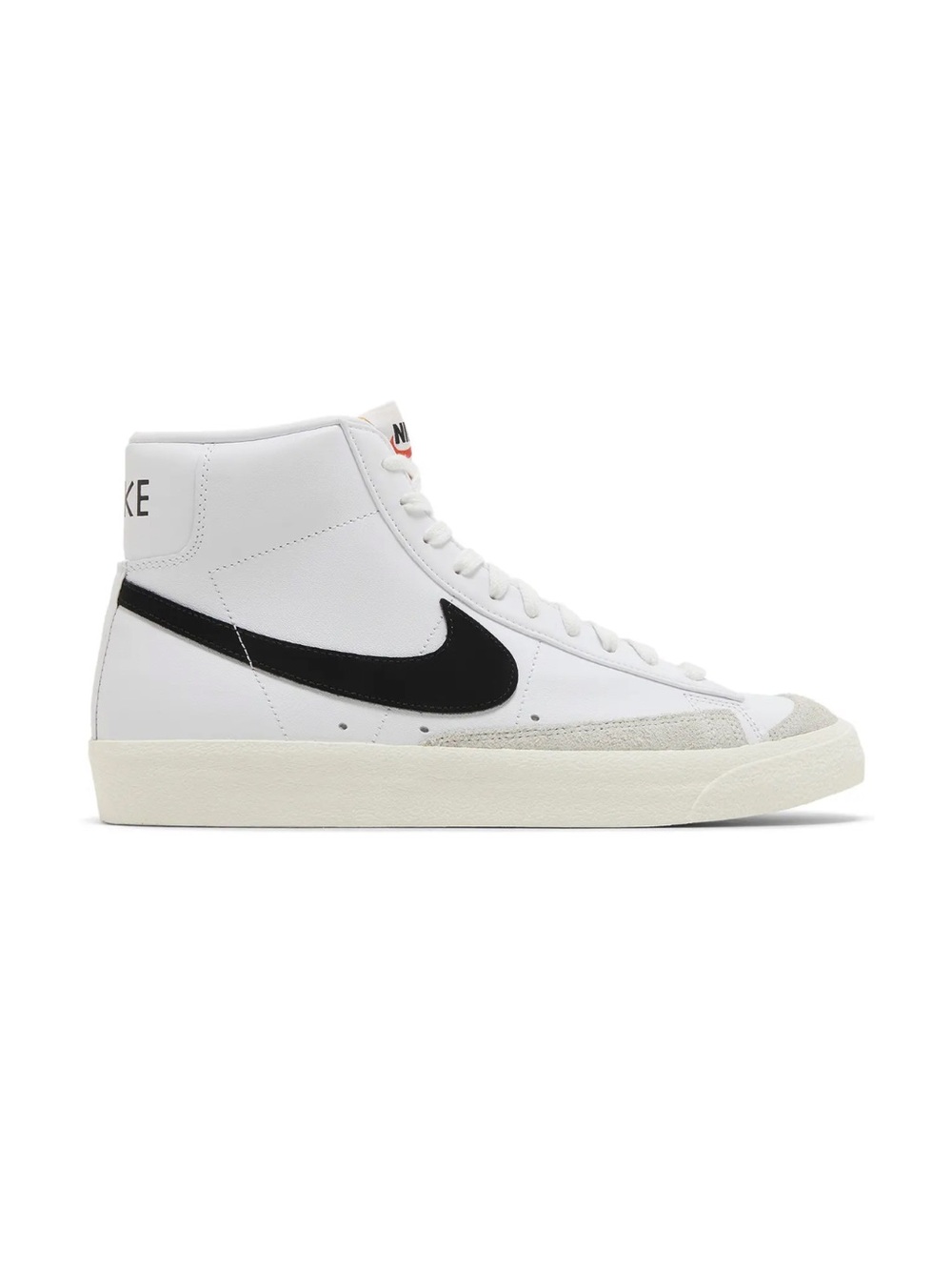 Nike White High-Top Sneakers with Black Swoosh